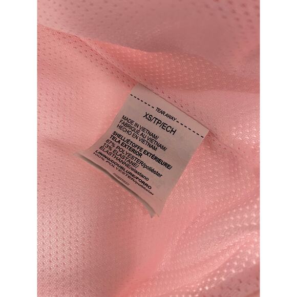 Under Armour Pink White Windbreaker XS Loose Fit Jacket Zip Front Logo Sleeve - Picture 6 of 13